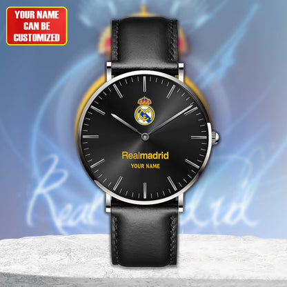 Personalized Real Madrid Quartz Leather Watch S040903