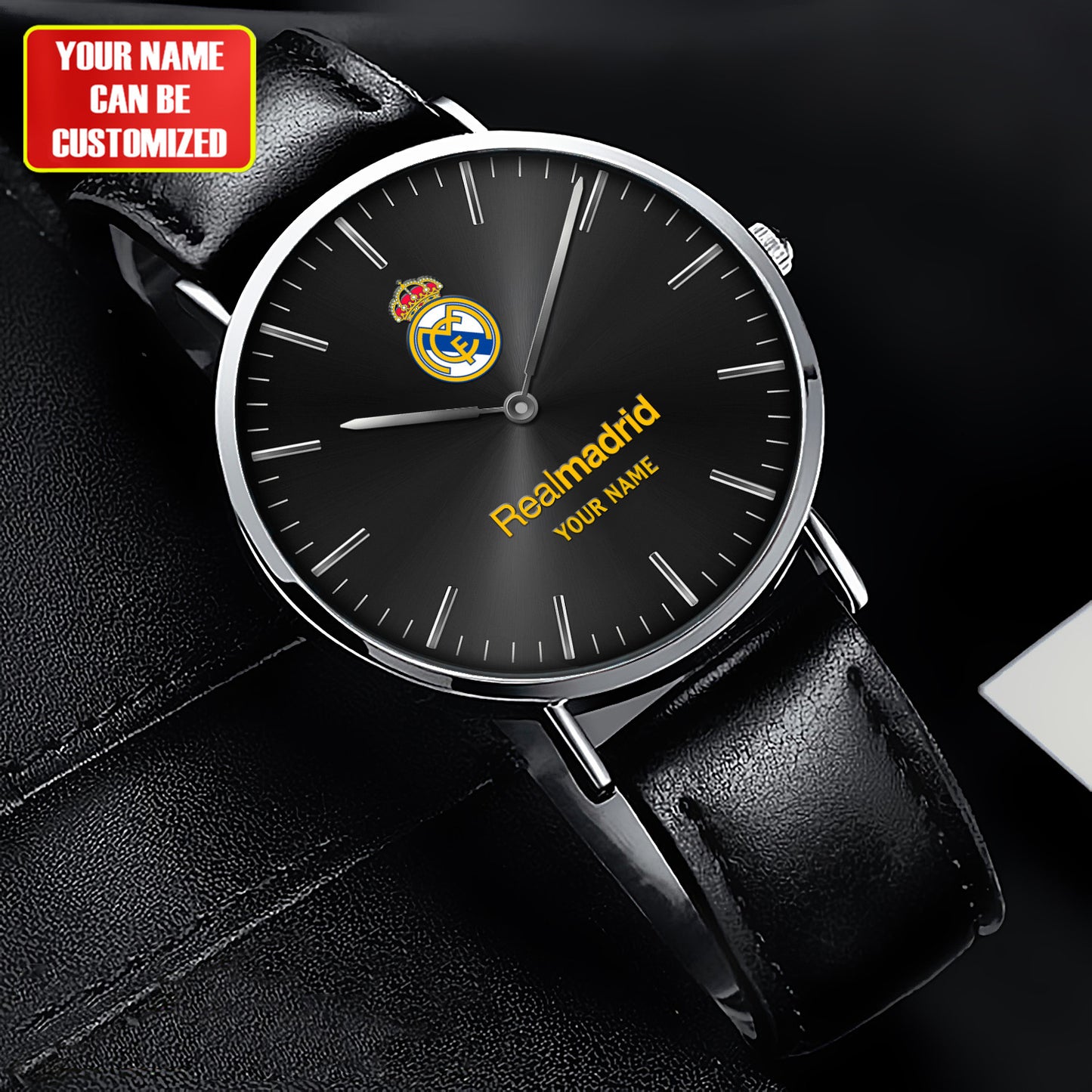 Personalized Real Madrid Quartz Leather Watch S040903