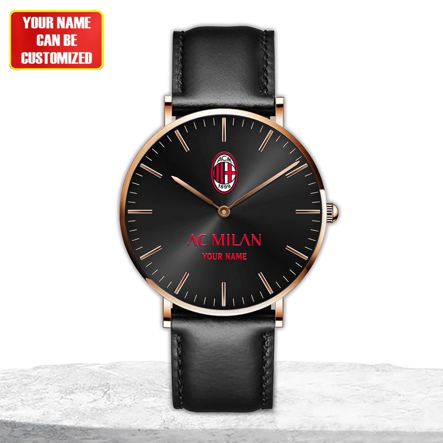 Personalized AC Milan Quartz Leather Watch S040904