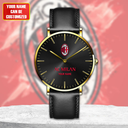 Personalized AC Milan Quartz Leather Watch S040904