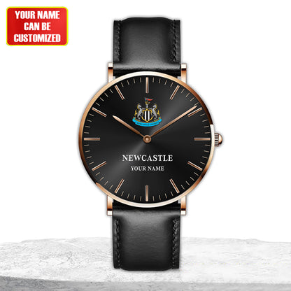 Personalized Newcastle United Quartz Leather Watch S040905