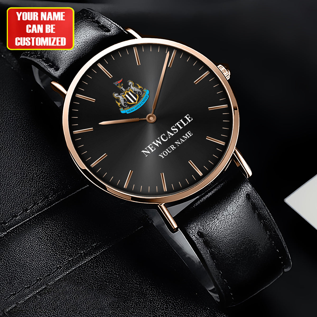 Personalized Newcastle United Quartz Leather Watch S040905