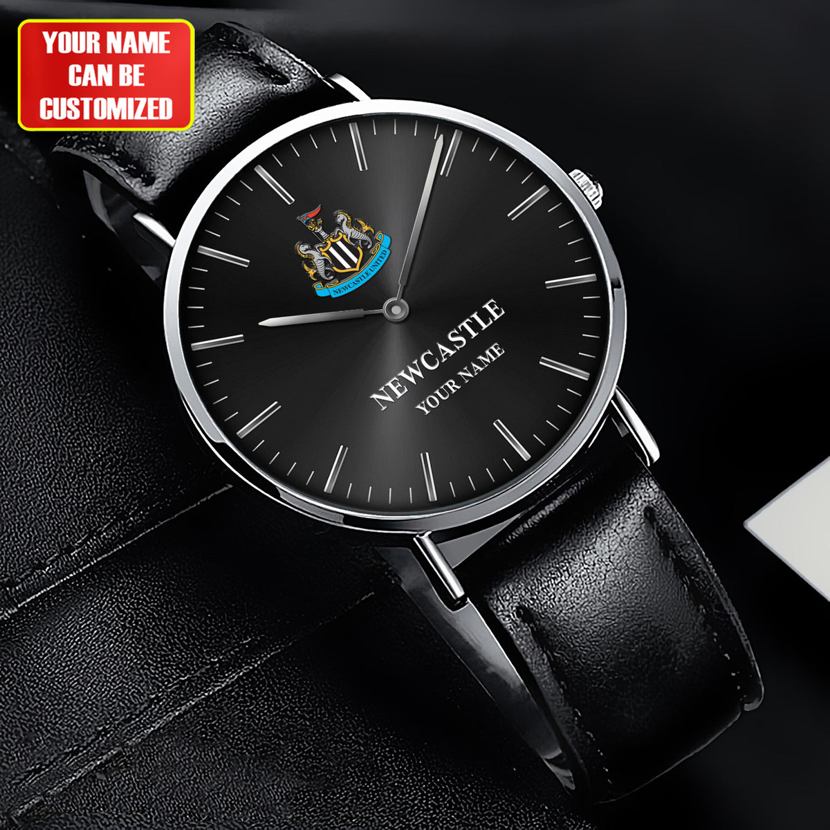 Personalized Newcastle United Quartz Leather Watch S040905