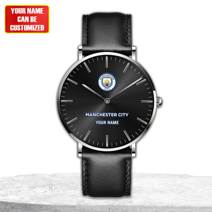 Personalized Manchester City Quartz Leather Watch S040906
