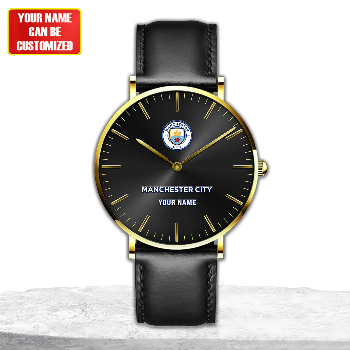 Personalized Manchester City Quartz Leather Watch S040906