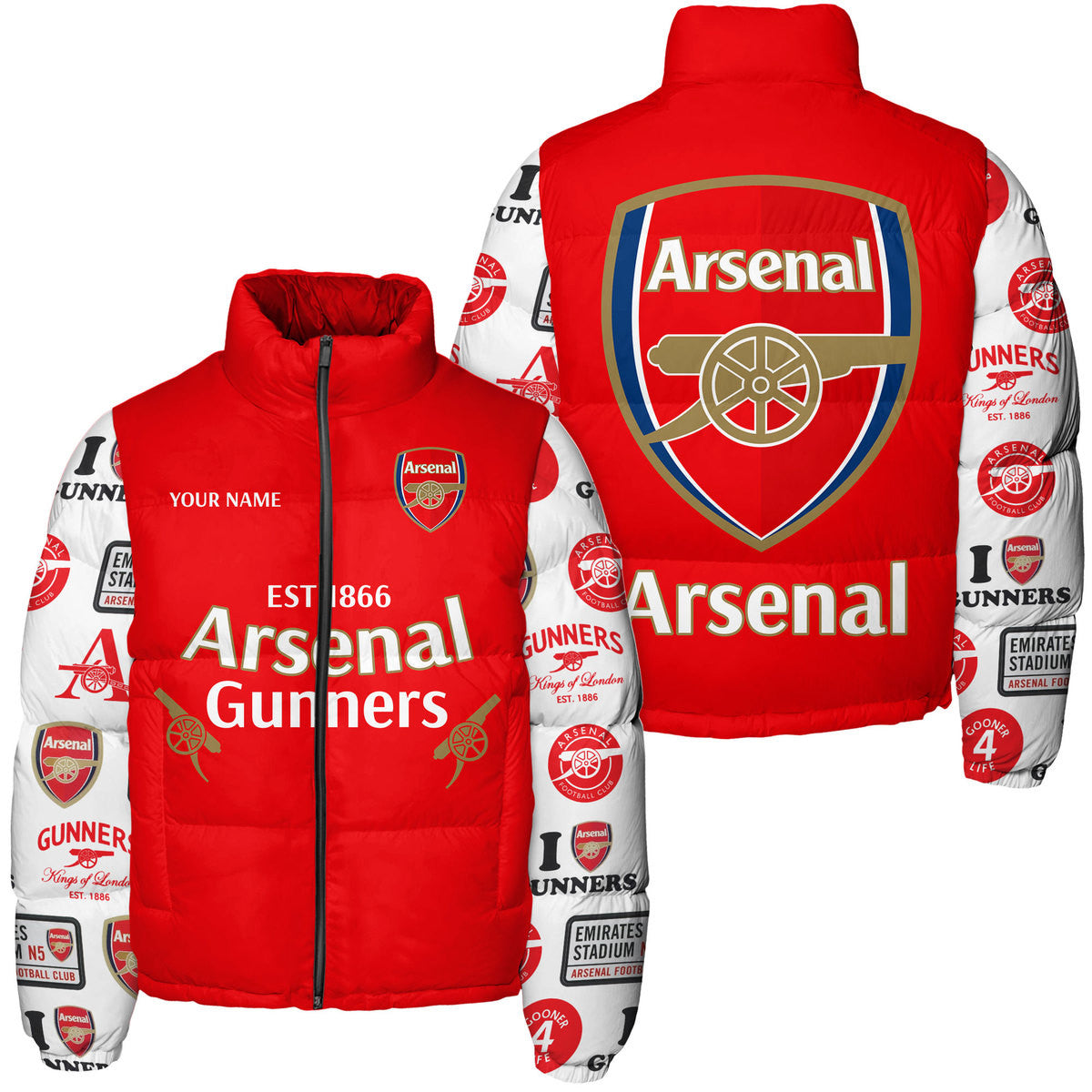 Arsenal Puffer Thermal Stand Collar Jacket QB241007