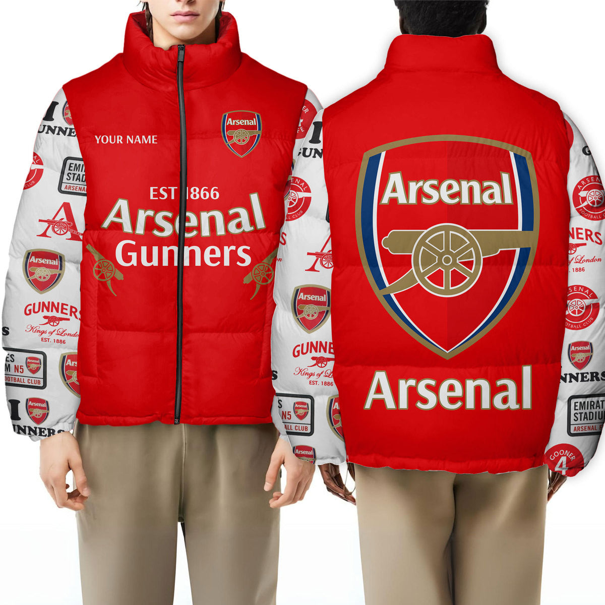 Arsenal Puffer Thermal Stand Collar Jacket QB241007