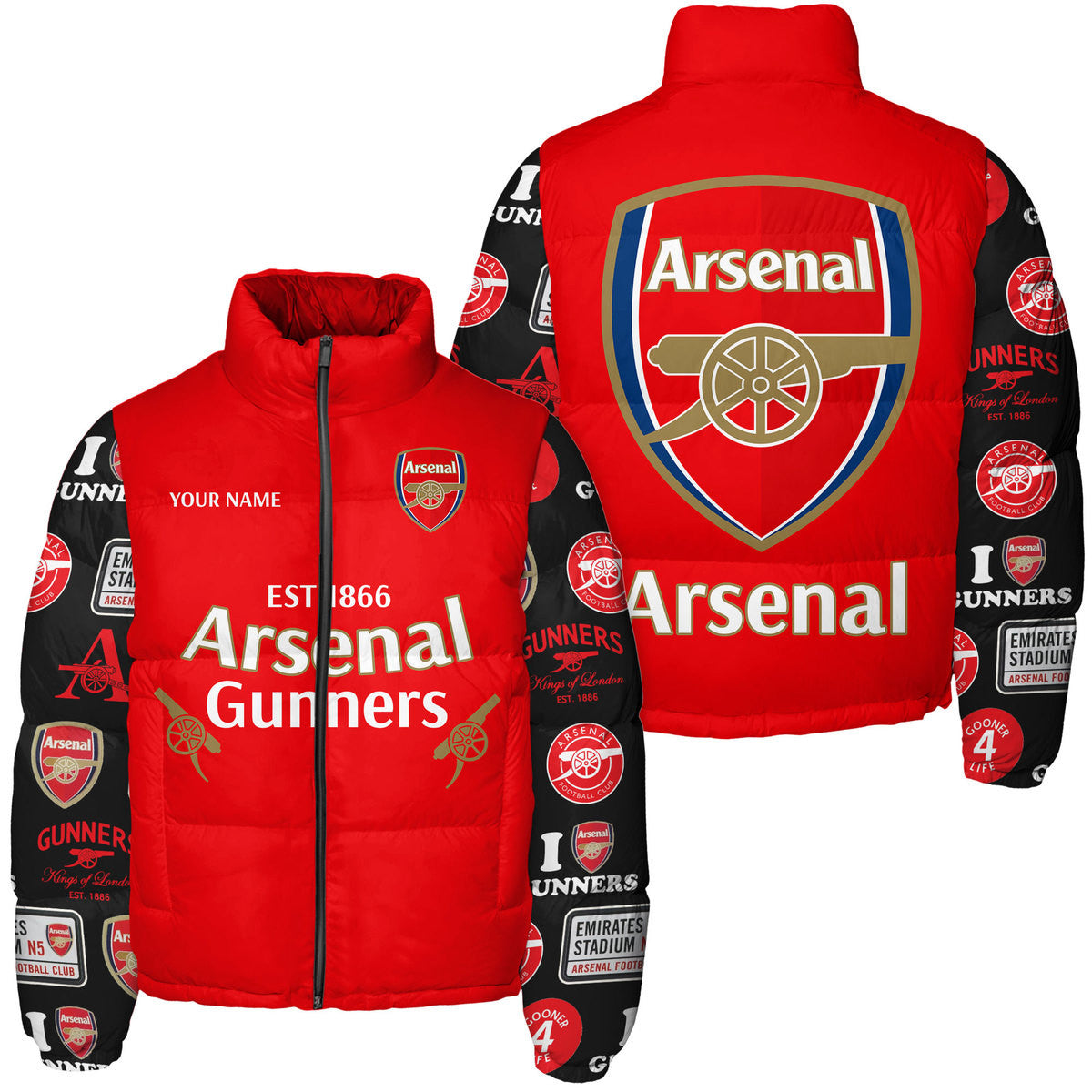 Arsenal Puffer Thermal Stand Collar Jacket QB241007