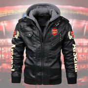 Arsenal Leather Jacket with Hood S281001