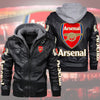 Arsenal Leather Jacket with Hood S281001