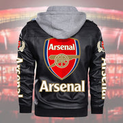 Arsenal Leather Jacket with Hood S281001