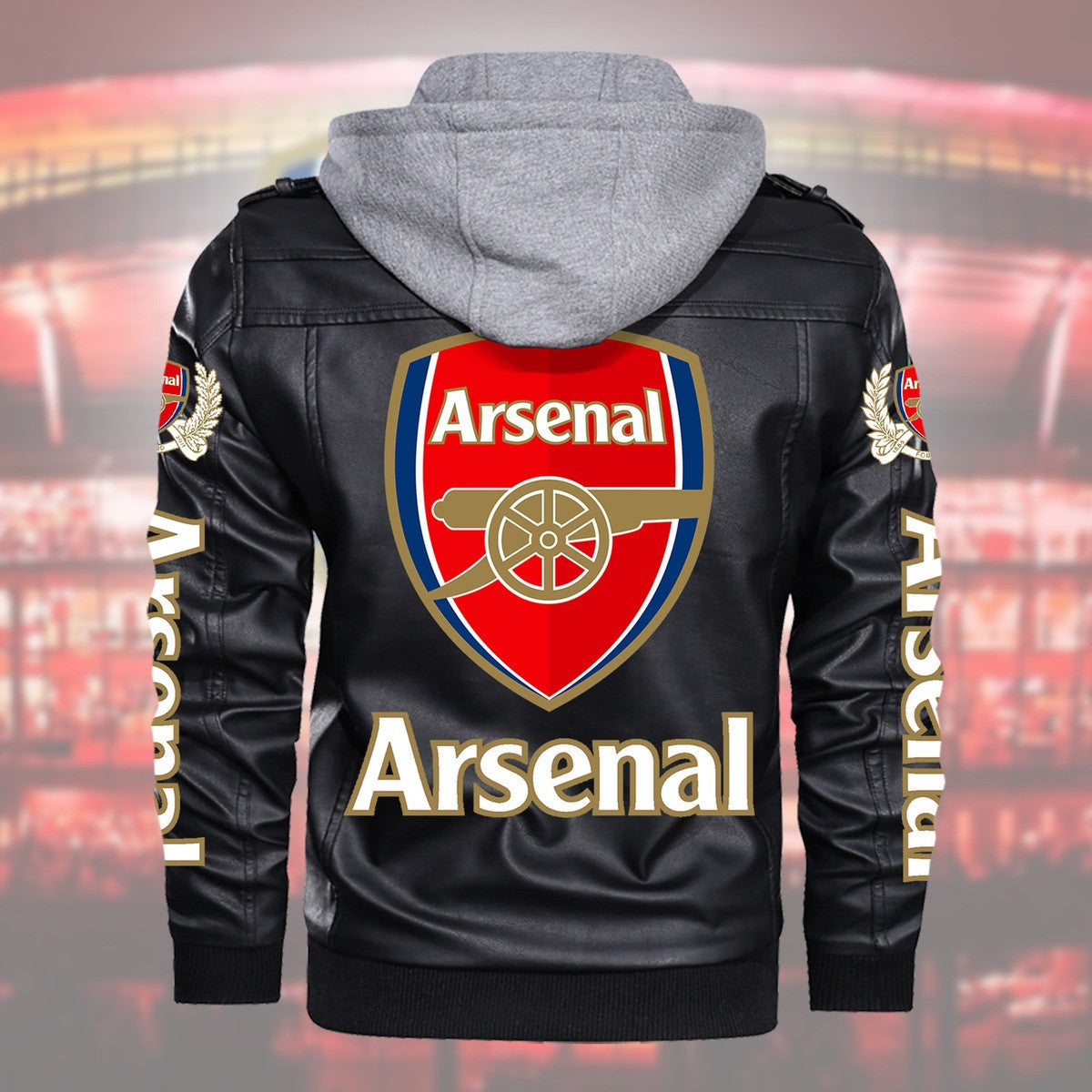 Arsenal Leather Jacket with Hood S281001