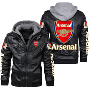 Arsenal Leather Jacket with Hood S281001