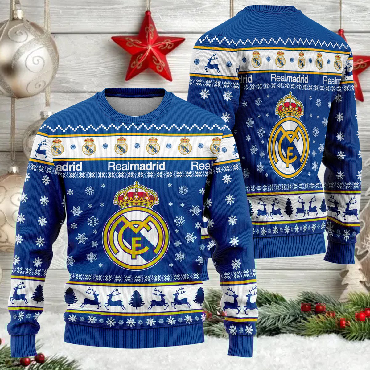 Real Madrid S6 Ugly Christmas Sweater , Unisex Wool Sweater S281003
