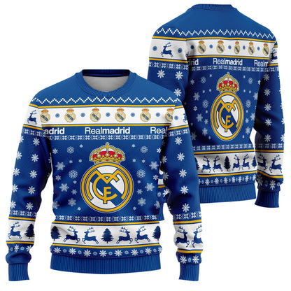 Real Madrid S6 Ugly Christmas Sweater , Unisex Wool Sweater S281003