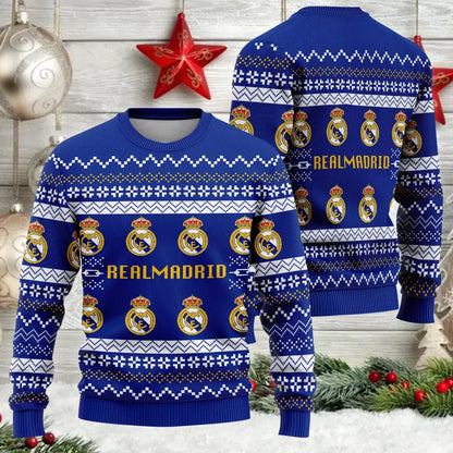 Real Madrid Q3 Ugly Christmas Sweater , Unisex Wool Sweater Q091001