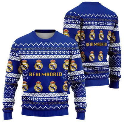 Real Madrid Q3 Ugly Christmas Sweater , Unisex Wool Sweater Q091001