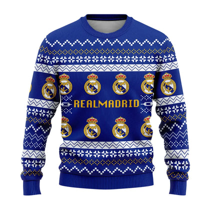 Real Madrid Q3 Ugly Christmas Sweater , Unisex Wool Sweater Q091001
