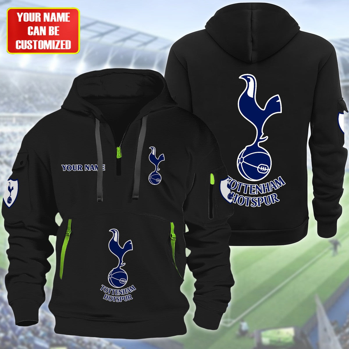 Personalized Tottenham Hotspur Zip-Hoodie Cotton Jacket Q291001
