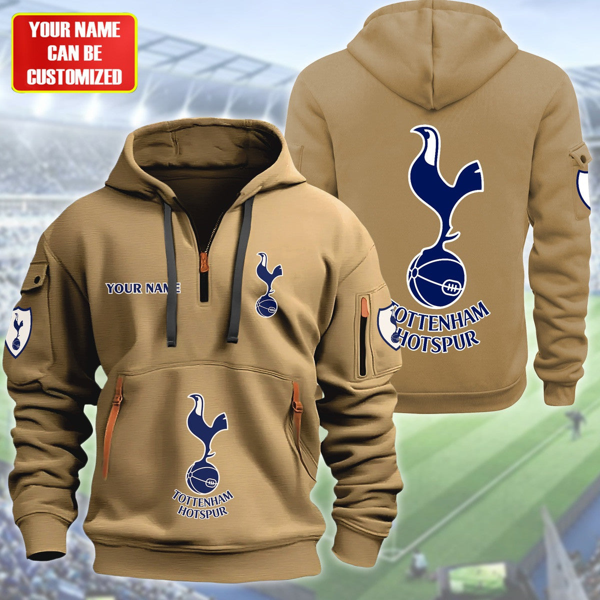 Personalized Tottenham Hotspur Zip-Hoodie Cotton Jacket Q291001