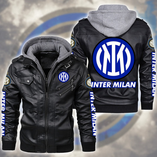 Inter Milan Leather Jacket with Hood S281007