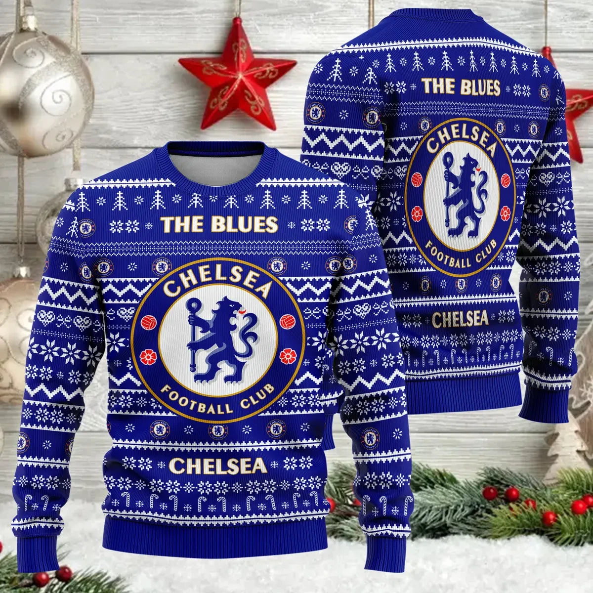 Chelsea S11 Ugly Christmas Sweater , Unisex Wool Sweater S281006