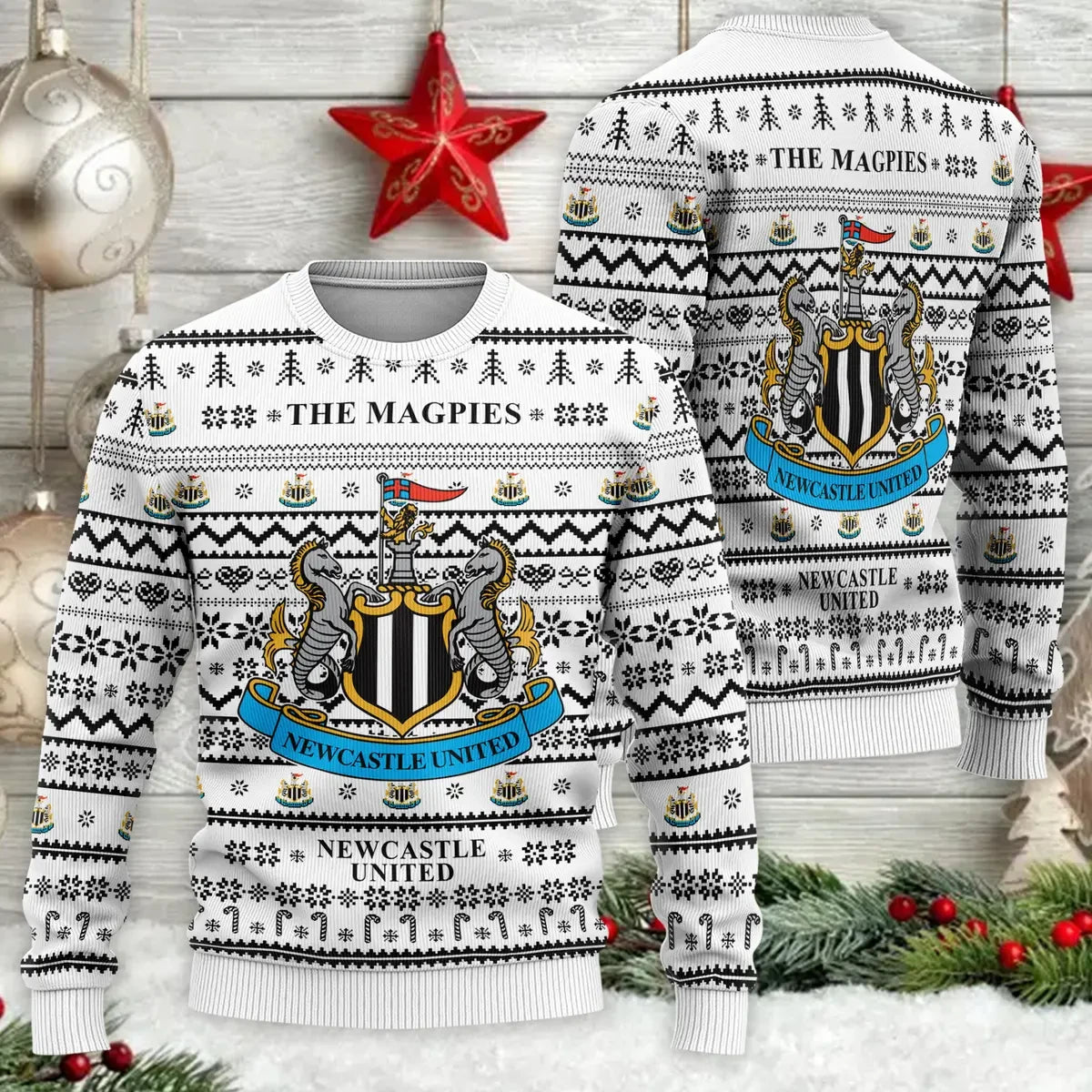 Newcastle United S7 Ugly Christmas Sweater , Unisex Wool Sweater S281005