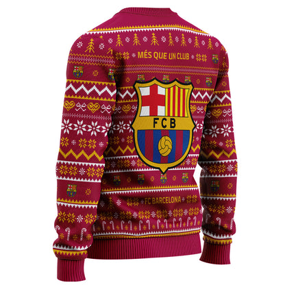 Barcelona S3 Ugly Christmas Sweater , Unisex Wool Sweater S281004