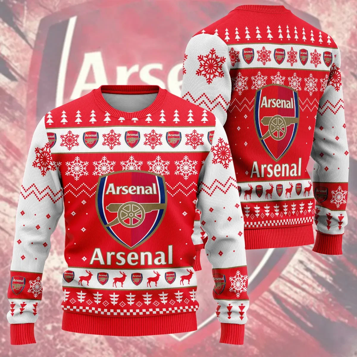 Arsenal Ugly Christmas Sweater , Unisex Wool Sweater QB311003