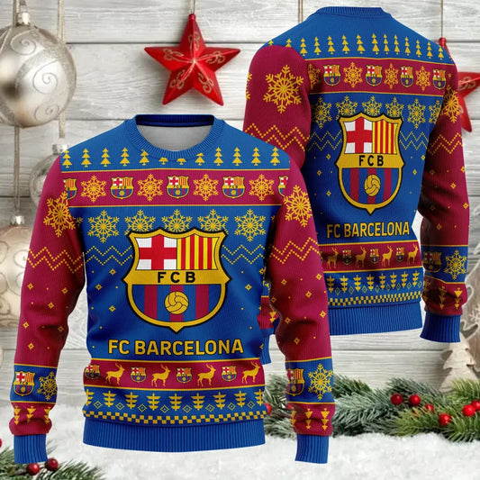 Barca Ugly Christmas Sweater , Unisex Wool Sweater QB311004