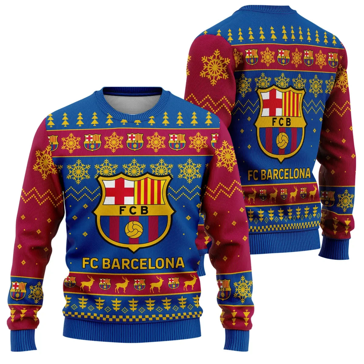 Barca Ugly Christmas Sweater , Unisex Wool Sweater QB311004