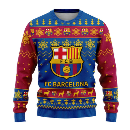 Barca Ugly Christmas Sweater , Unisex Wool Sweater QB311004