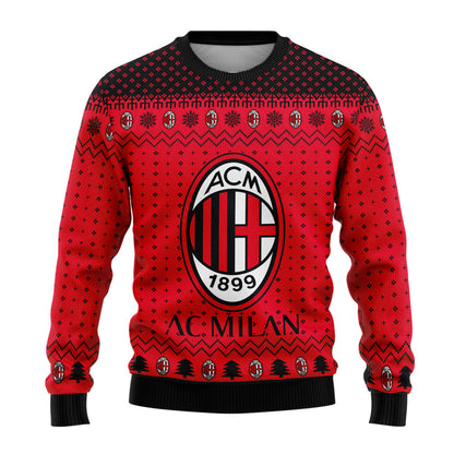 AC Milan S6 Ugly Christmas Sweater , Unisex Wool Sweater S311001