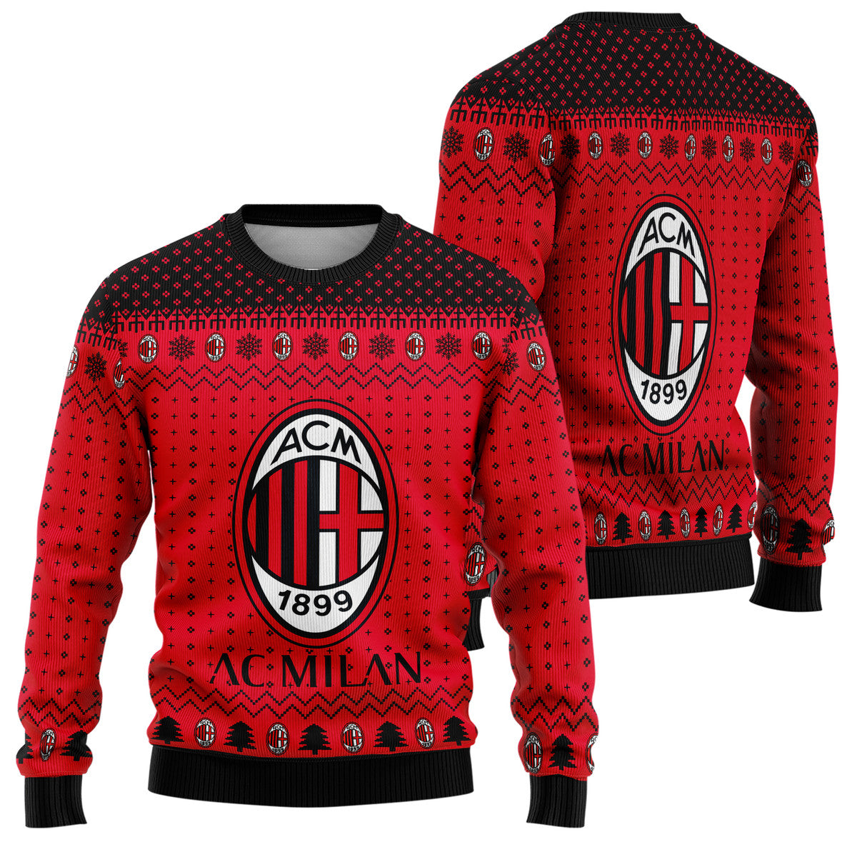 AC Milan S6 Ugly Christmas Sweater , Unisex Wool Sweater S311001