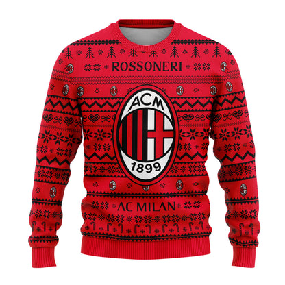 AC Milan S7 Ugly Christmas Sweater , Unisex Wool Sweater S311002