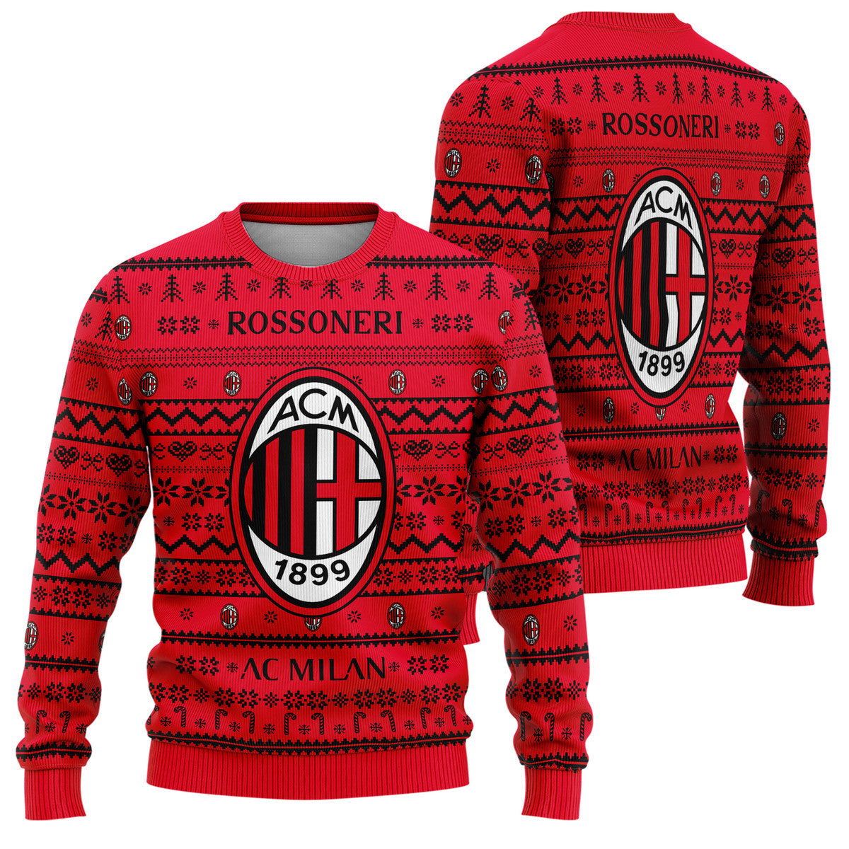 AC Milan S7 Ugly Christmas Sweater , Unisex Wool Sweater S311002
