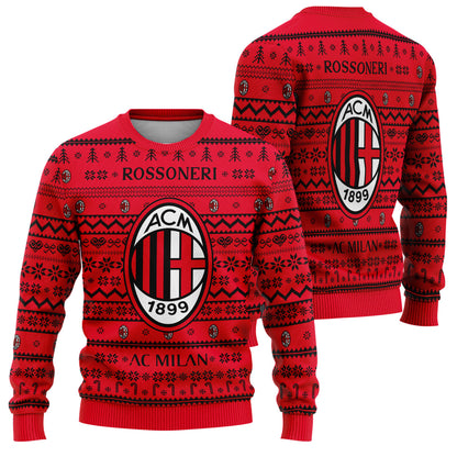 AC Milan S7 Ugly Christmas Sweater , Unisex Wool Sweater S311002