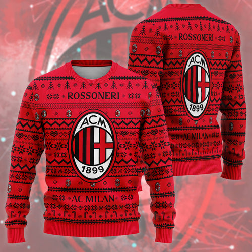 AC Milan S7 Ugly Christmas Sweater , Unisex Wool Sweater S311002