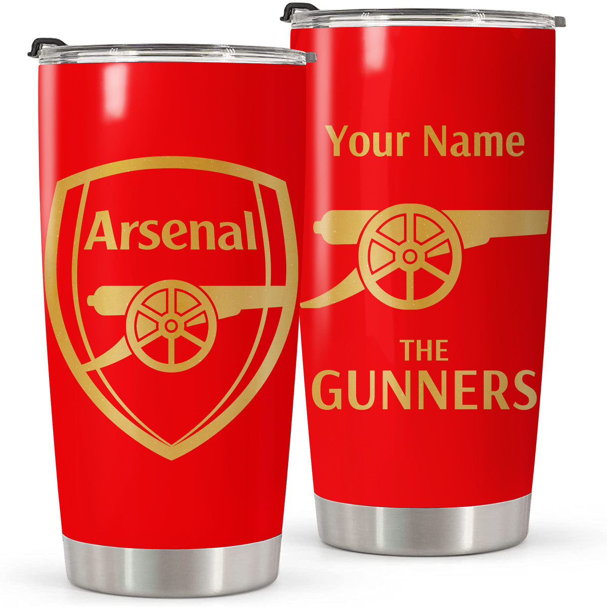 Personalized Name Arsenal Stainless Tumbler 20oz 30oz Cup QB261001
