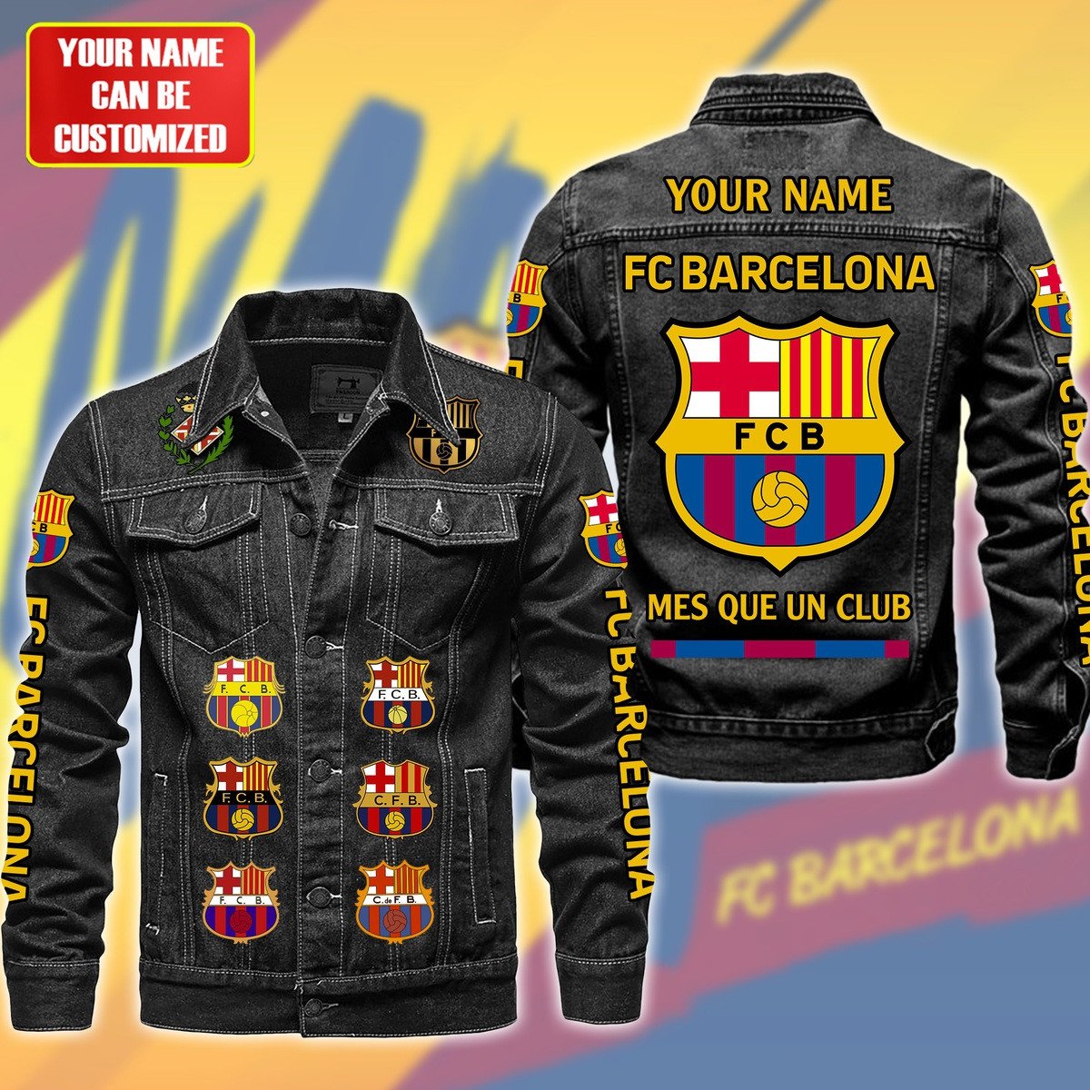 Personalized Barça Denim Casual Jacket , Cotton Jeans Jackets Q311009