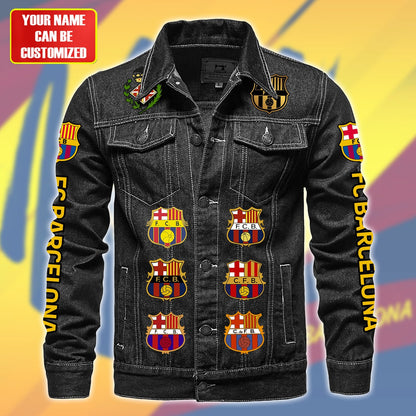 Personalized Barça Denim Casual Jacket , Cotton Jeans Jackets Q311009