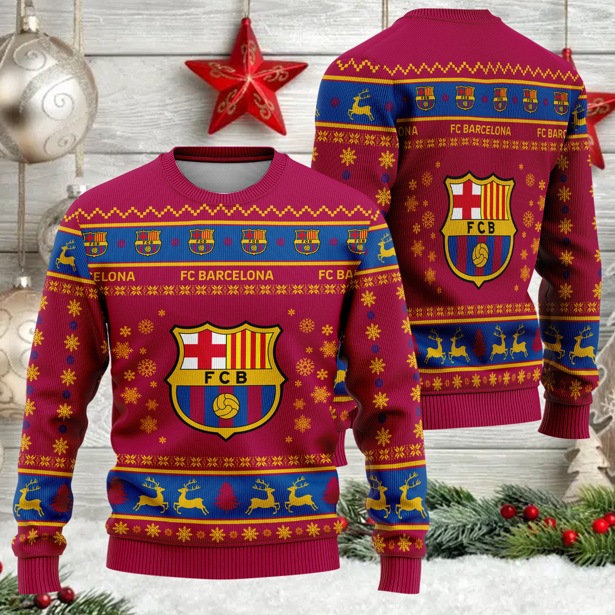 Barça Q7 Ugly Christmas Sweater , Unisex Wool Sweater Q071009