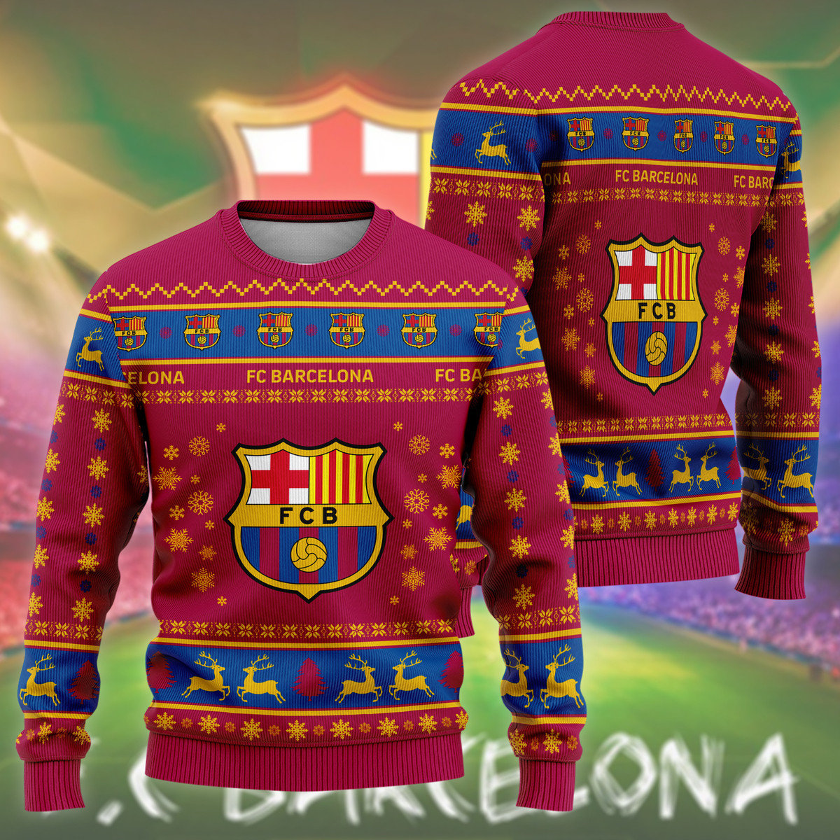 Barça Q7 Ugly Christmas Sweater , Unisex Wool Sweater Q071009