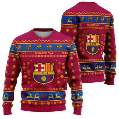 Barça Q7 Ugly Christmas Sweater , Unisex Wool Sweater Q071009