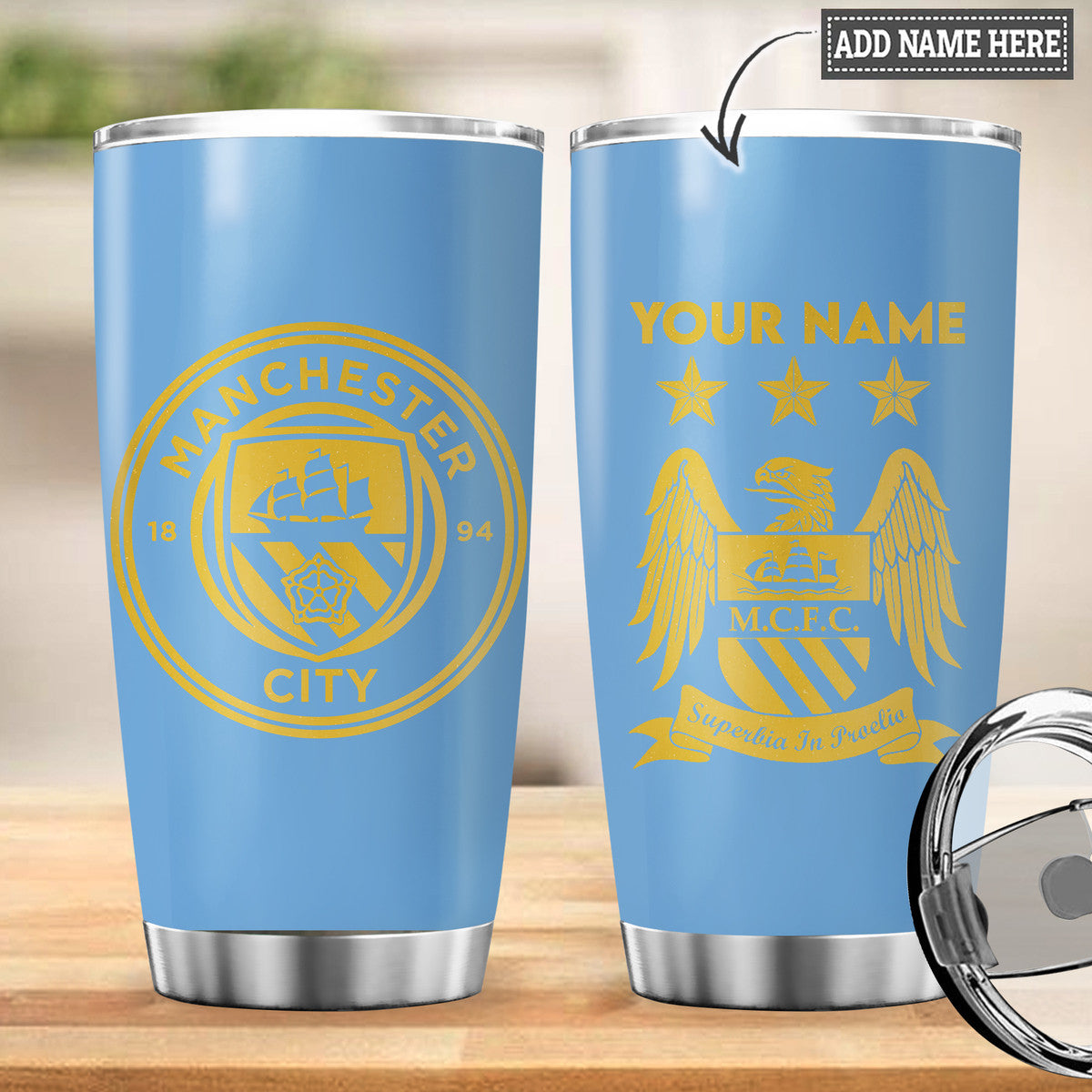 Personalized Name Manchester City Stainless Tumbler 20oz 30oz Cup QB041107