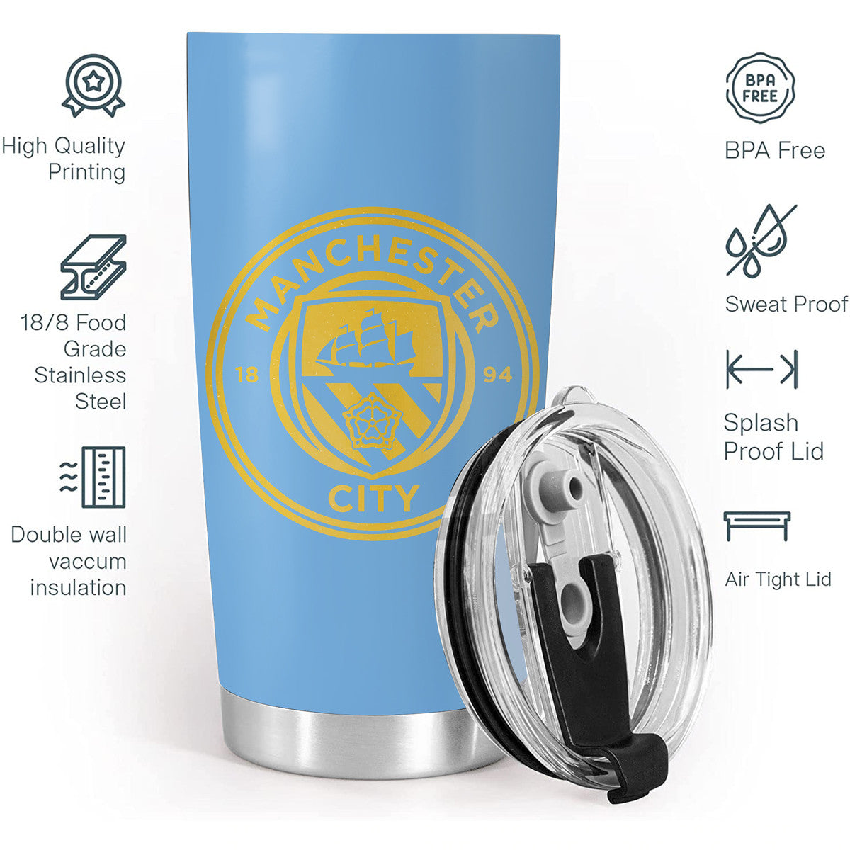 Personalized Name Manchester City Stainless Tumbler 20oz 30oz Cup QB041107
