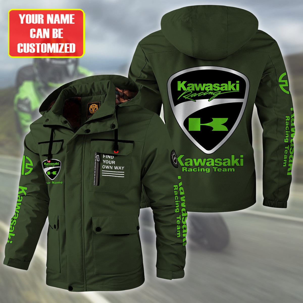 KW Racing Team Windbreaker Hooded Jacket Q041102