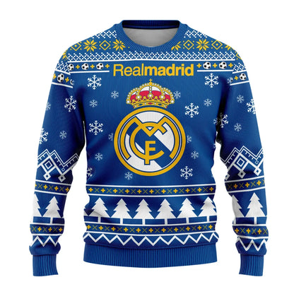 Personalized Real Madrid Ugly Christmas Sweater , Unisex Wool Sweater Q051101