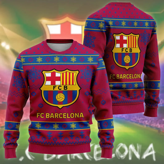 Barcelona S4 Ugly Christmas Sweater , Unisex Wool Sweater S051106