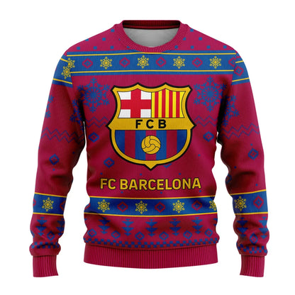 Barcelona S4 Ugly Christmas Sweater , Unisex Wool Sweater S051106